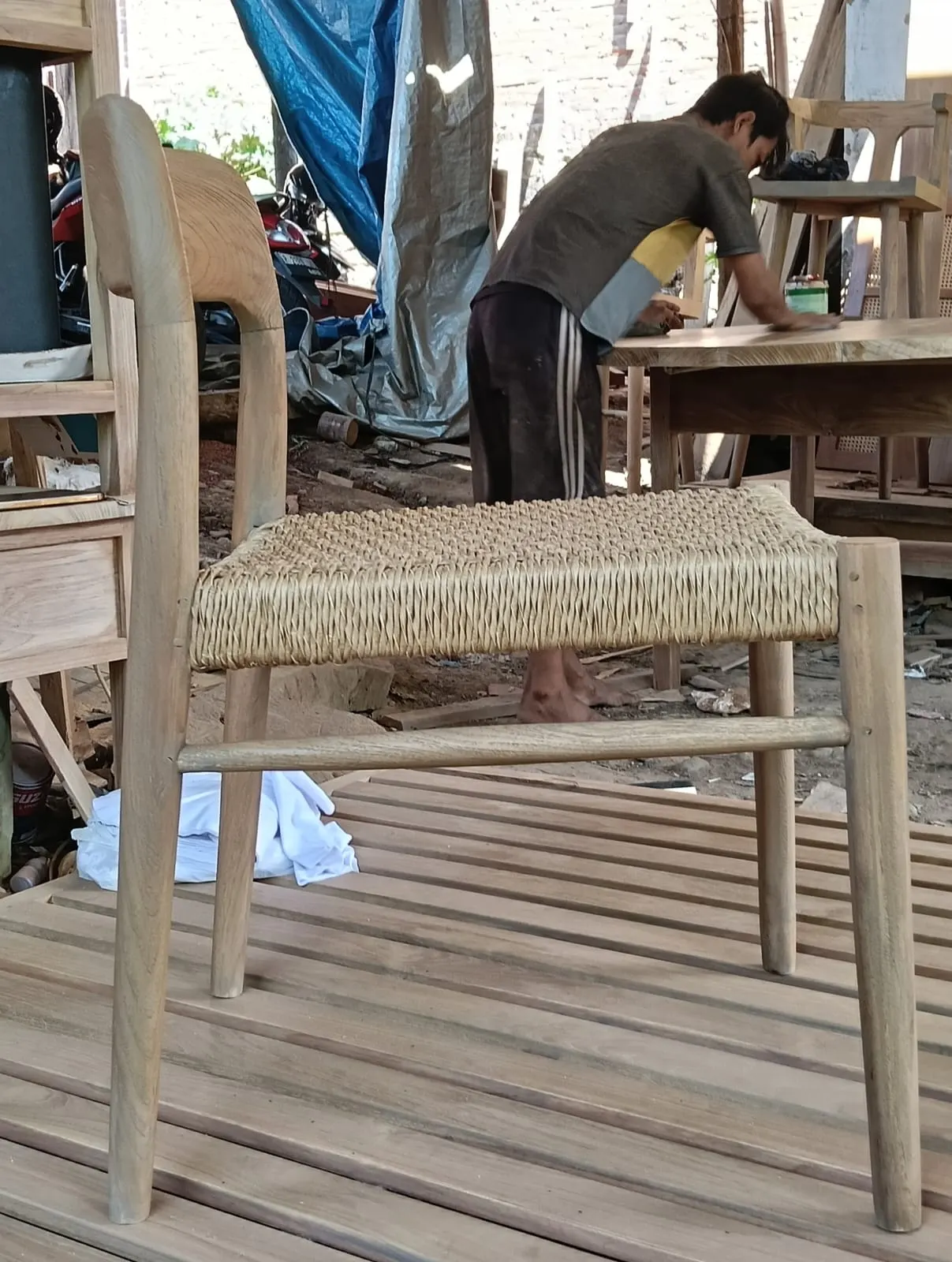 Assise cordée tressée main