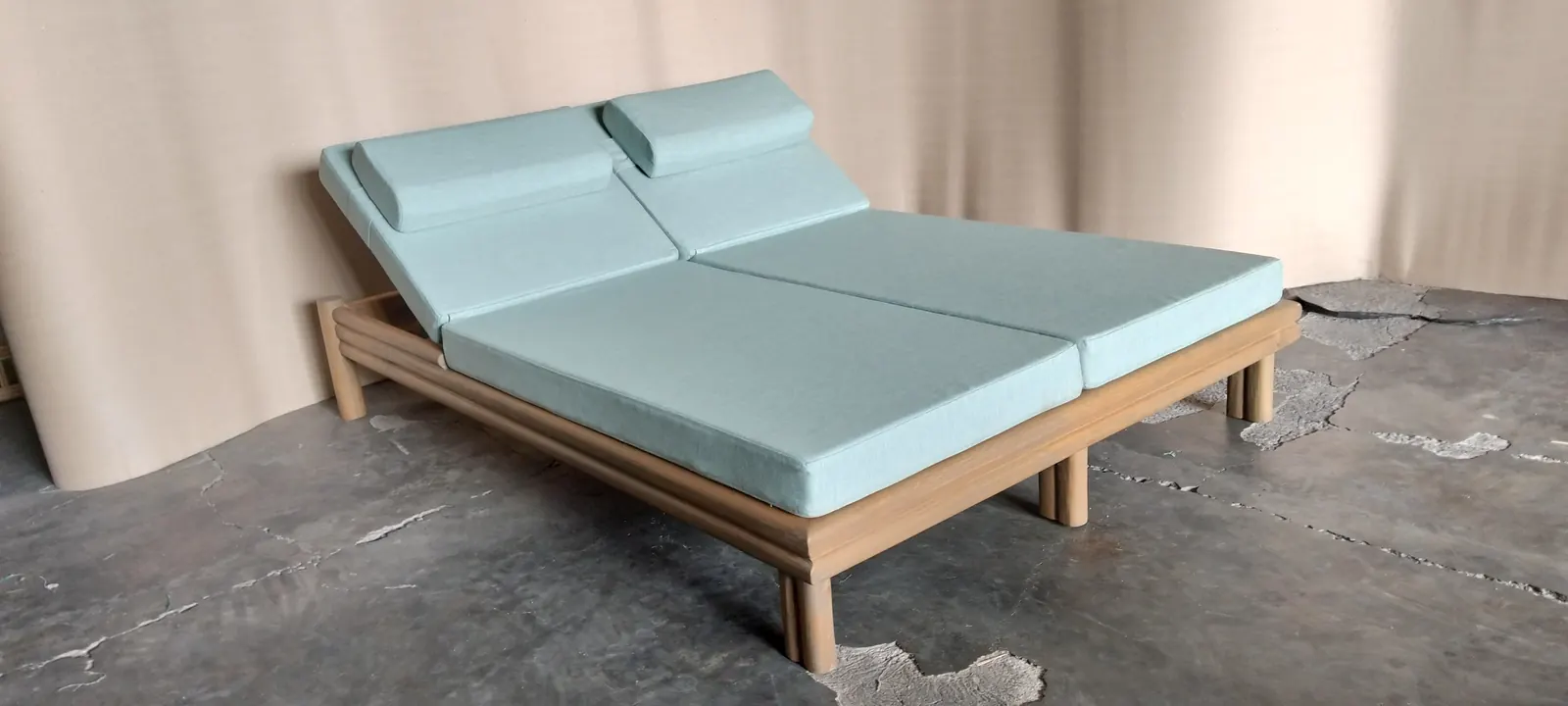 Daybed double de piscine en teck