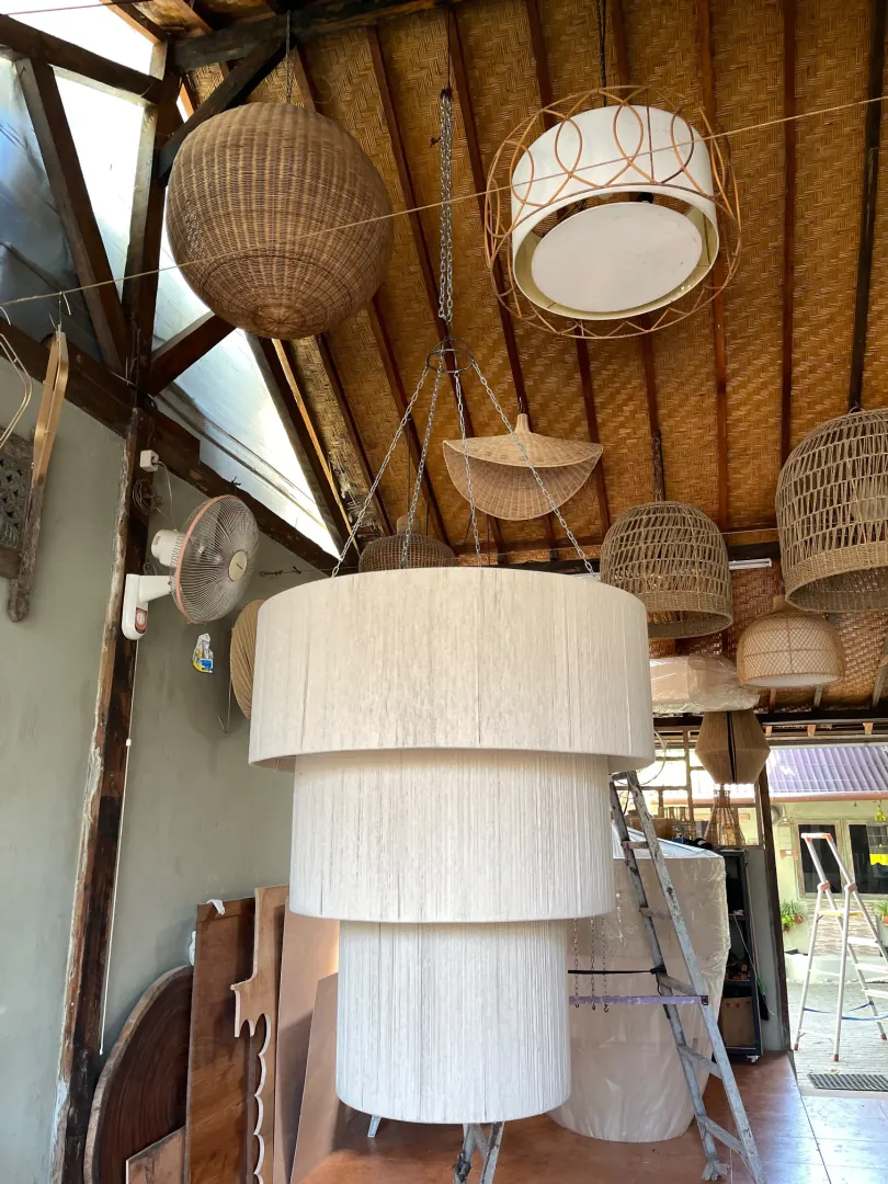 Suspensions en fibres et coton, atelier de montage