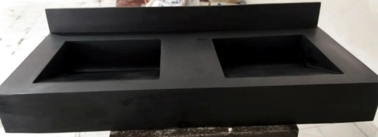 Plan double vasque en pierre noire